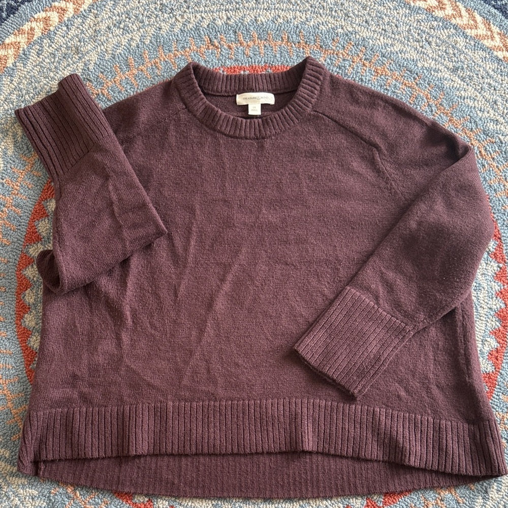 Treasure & Bond Rich Plum Crew Neck Sweater